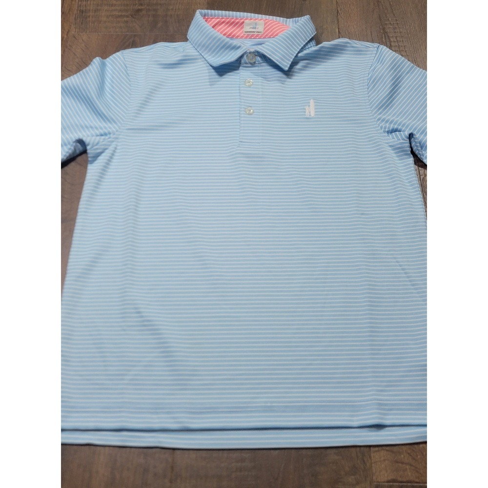 Johnnie-O Boys Hangin Out Striped Polo Shirt Lot of 2 Pink Blue Size 10 JBP02620 - Picture 7 of 12